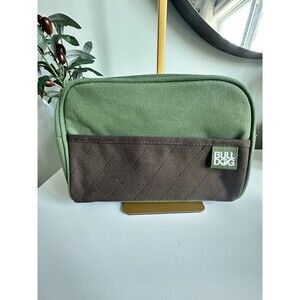 Bulldog Men's Toiletry Bag Olive Green Canvas Travel Wash Bag